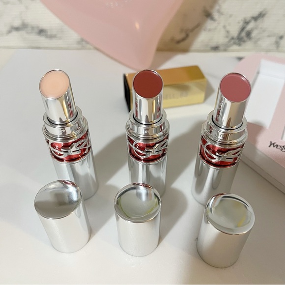 YSL Exclusive Candy Glaze 3 Full Size Lip Set & Pink Jelly Heart Pouch / Clutch - Picture 7 of 17